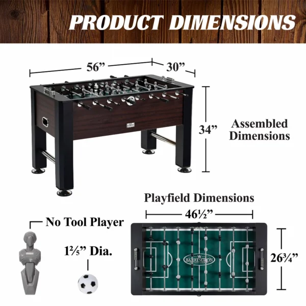 Barrington 56 inch Premium Furniture Foosball Soccer Table - Image 2