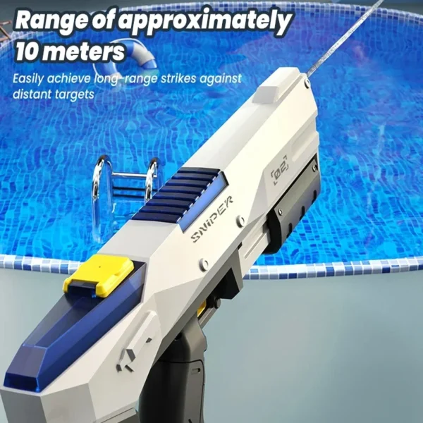 Full Electric Water Gun High-Pressure Automatic Spray Blaster Soaker Absorption Summer Beach Outdoor Pool Toys for Boys Kid Gift