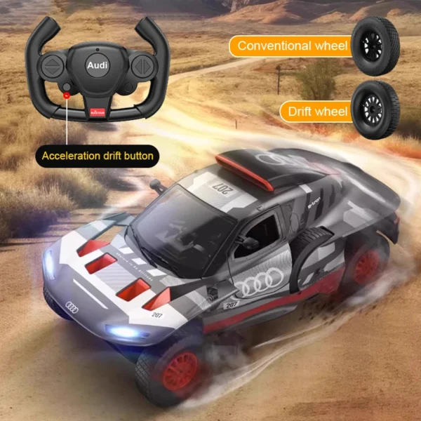 RC Car 1:14 Audi RS Q e-tron Dakar Champion Remote Control Drift Off-Road Vehicle Racing Model Toys LED Lights DIY Wheel Change - Image 2