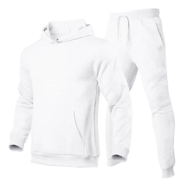 Men's Tracksuit Hooded Pullover Sweatpants Sports Suit Casual Jogger Sportswear 2 Piece Male Fleece Streetwear Sets - Image 3