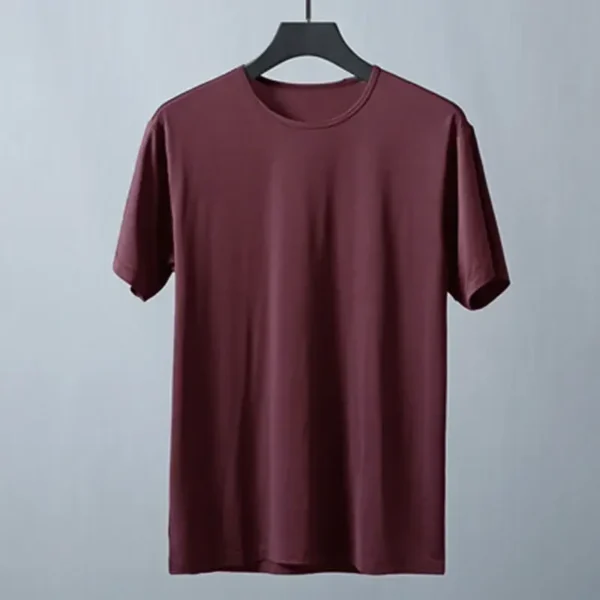 Tops Plain Men's T-shirt Smooth Oversized Male Tees Shirts O Neck Ordinary No Logo New in Cheap Clothes and Free Shipping Basic - Image 3