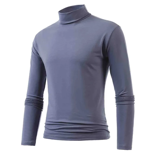 Male Winter Warm High Fashion Thermal Underwear Men Basic Plain T Shirt Blouse Pullover Long Sleeve Top Mens Shirts Tall - Image 2