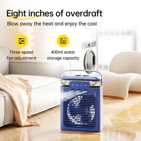 Portable Air Conditioner Fan Mini Evaporative Air Cooler With Colors LED Light Modes For Desk Nightstand Coffee Table - Image 4