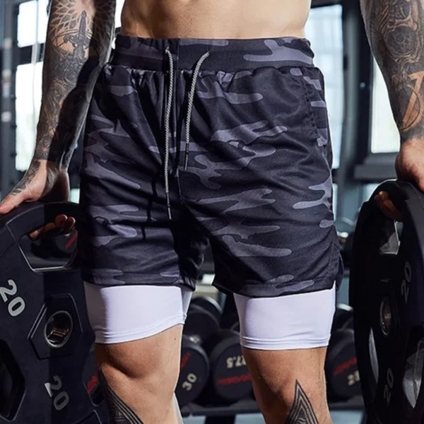 2022 Sport Shorts Men Sportswear Double-deck Running Shorts 2 In 1 Beach Bottoms Summer Gym Fitness Training Jogging Short Pants - Image 3