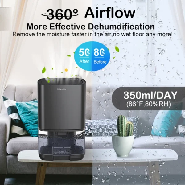 Air Dehumidifier Portable Mute Moisture Absorbers Machine Air Dryer For Home Bedroom Office Kitchen Deodorizer Dryer EU/US plug - Image 3