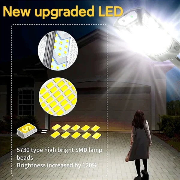 Irradiation 300㎡ 600LM Solar Lights Outdoor Sunlight Motion Sensor Light 3Modes Waterproof Garden Street Wall Outdoor Solar Lamp - Image 3