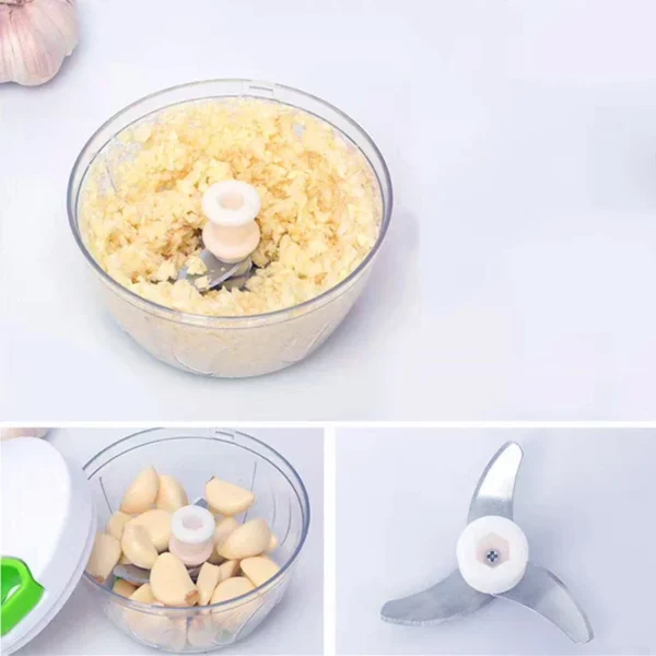 Kitchen Tool Mincer Slicer Shredder Garlic Onion Slicer Cutter Manual Rope Food Processor Hand Chopper - Image 2