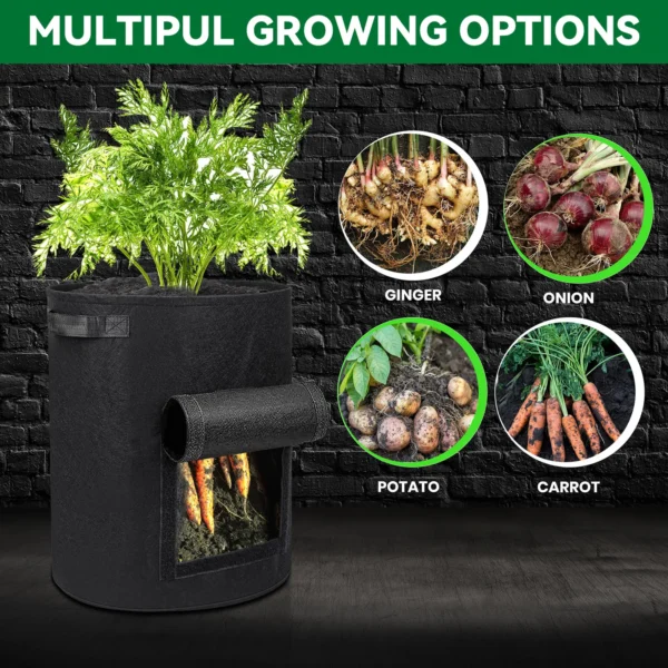 5/7/10 Gallon Fabric Plant Pots Growing Bags Thickened Non-Woven Garden Vegetable Tomato potato Grow Planter Tool with Handle - Image 5