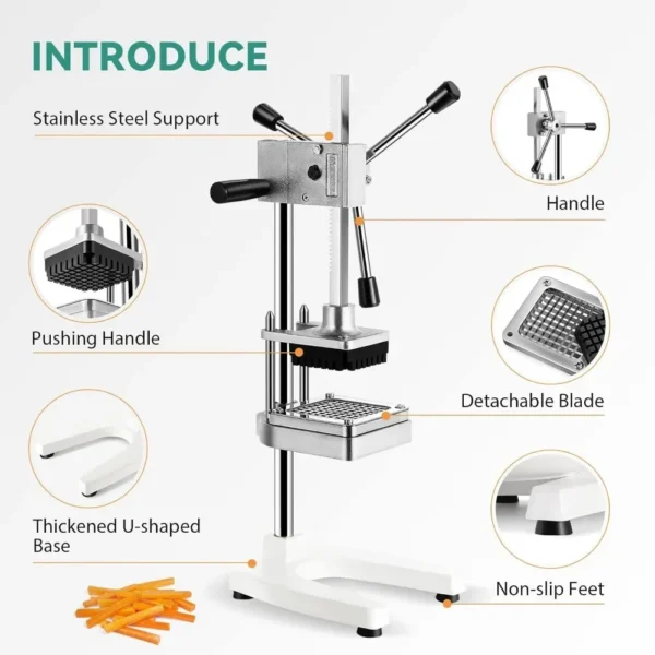 Kitchen Gadgets Commercial French Fry Cutter Manual Potato Slicer Stainless Steel Fruit Vegetable Chopper Fries Food Processors - Image 5