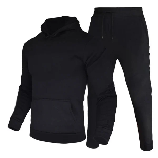 Men's Tracksuit Hooded Pullover Sweatpants Sports Suit Casual Jogger Sportswear 2 Piece Male Fleece Streetwear Sets