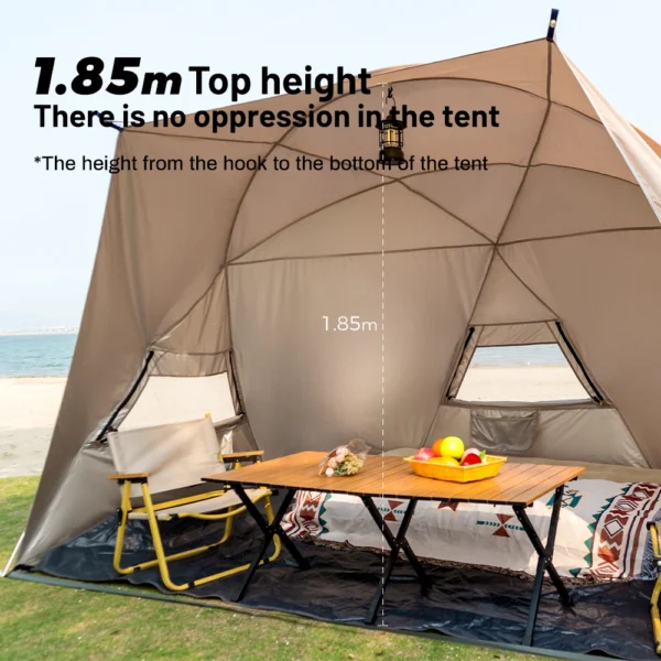 Sonuto Outdoor 4-7 People Camping Park Beach Tent Vinyl Sunscreen Folding Portable Canopy Rainproof And Sunscreen Shelter - Image 2