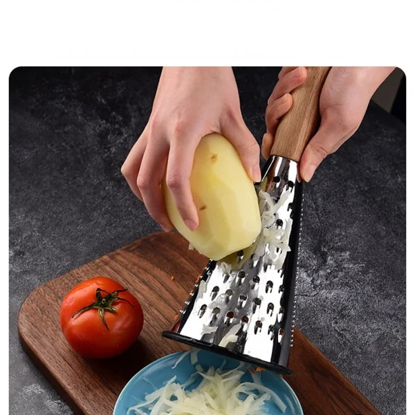 1PC Garlic Grinder Slicer Cone Fruit Vegetables Grater Wooden Handle Manual Food Processor Home Accessories For Kitchen Gadgets - Image 3