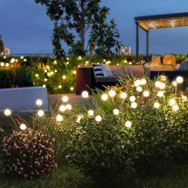 8 LED Solar Garden Lights Powered Firefly Lights Outdoor Waterproof Vibrant Garden Lights for Patio Pathway Decoration,Warm - Image 4