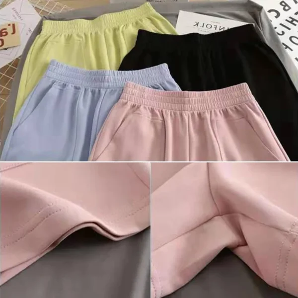 Summer Women's Shorts Trendy Casual Summer Bright Color Short Pants With Pocket Soft Korean Style Girls Bottoms Elastic Homewear - Image 5