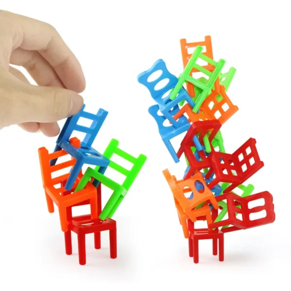 18Pcs/Set Mini Balance Chairs Game Stacking Blocks Assembly Family Game Balancing Training Interactive Educational Toy for Kids - Image 3