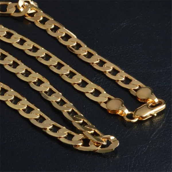 Gold Chain Rough Necklace Hot Long Necklace Fashion Jewelry 18 K 4/6/8/10MM 50cm 20inch Men Chain Necklace Wholesale - Image 4