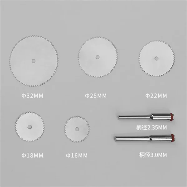 6PCS/Set Mini Circular Saw Blade Metal Discs Rotary Electric Grinding Cut Hand Tools Cutoff Mandrel Set Cutting Wood Power Drill - Image 6