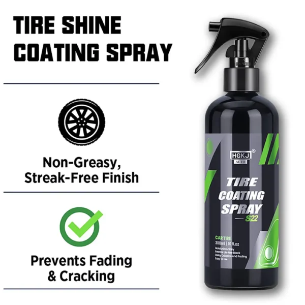 HGKJ S22 Black Car Tire Blackening Ceramic Coating Spray Liquid Refurbishing Agent Auto Washing Accessories Spraying Wax Clean - Image 6