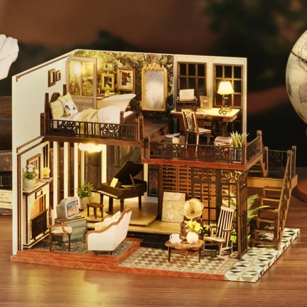 DIY Wooden Doll Houses Diorama Toys Kids Miniature Dollhouse Puzzle Model Miniature Doll House Battery Powered Kits for Children - Image 3