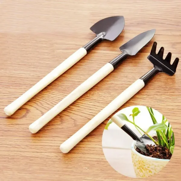 Plant Flower Shovel Household Succulent Planting Gardening Loose Soil Tool Mini Stainless Steel Three-Piece Set Potted Planter - Image 3