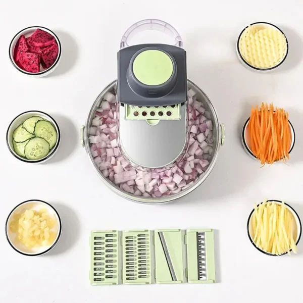 Multifunctional Food Cutter Adjustable Vegetable Cutter Kitchenware Set Multiblade Container - Image 4