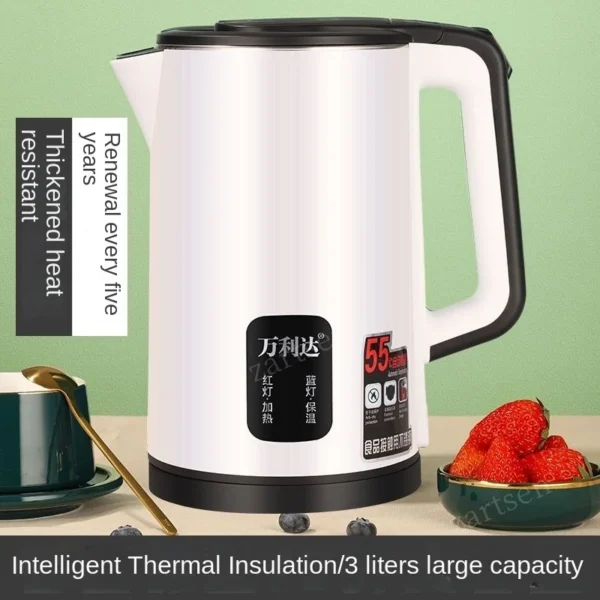 3L 1500W 220V Electric Kettle 304 Stainless Steel Inner Water Boiling Kettle Pot Fast Heating Home Appliance - Image 5