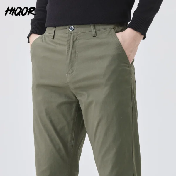 HIQOR Men's Clothing New In Elastic Straight Pants Business Casual Baggy Suit Pants Male Formal Trousers Solid Colors Size 38 40 - Image 6