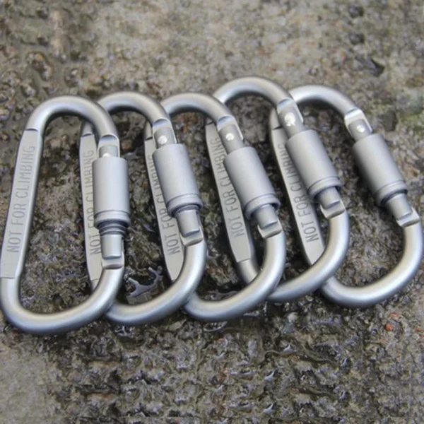 Hot Sale 6pcs / Lot Travel Kit Camping Equipment Alloy Aluminum Survival Gear Mountain Hook Mosqueton Carabiner - Image 3