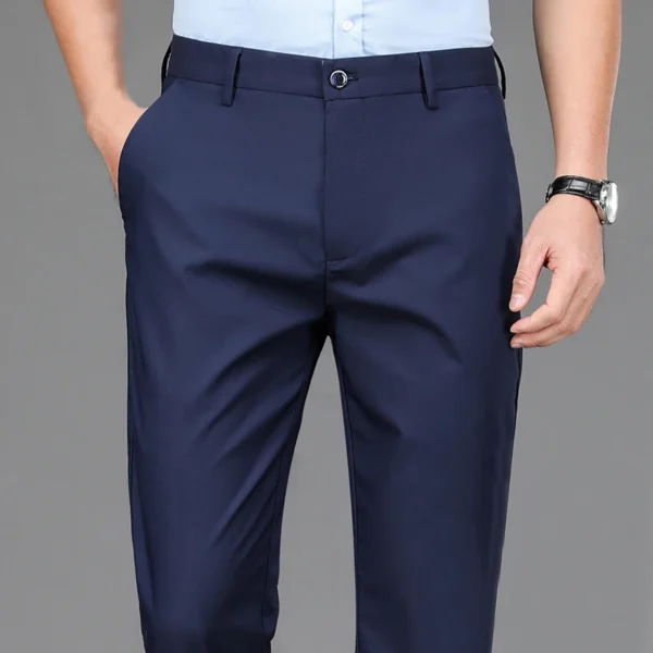 Male Pants Stretch Solid Black Smart Casual Men's Trousers Office Quick Dry Suit Pants New Spring Autumn Korean Straight Pants - Image 3