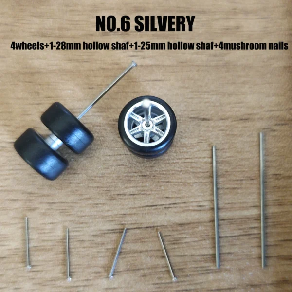 1: 64 Custom Alloy Car Hot Wheels Model Modification Accessory Tires Racing Vehicle Toys Cars Upgrade Original Front Rear Tires - Image 2