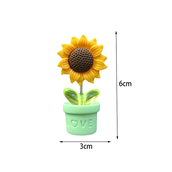 1PC Cute Car Center Console Decoration Simulated Potted Sunflower Desk Ornaments Swinging Potted Sunflower Car Accessories - Image 6