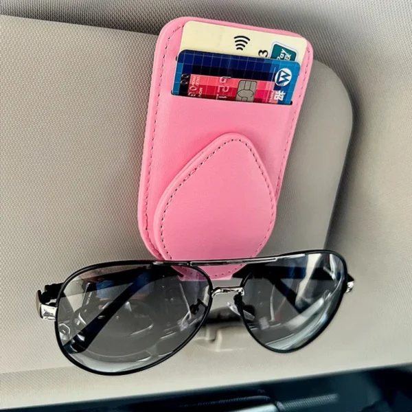 Car Auto Sun Visor Glasses Box Sunglasses Clip Card Ticket Holder Stand Fastener Pen Case Eyeglasses Car Accessories Woman - Image 2