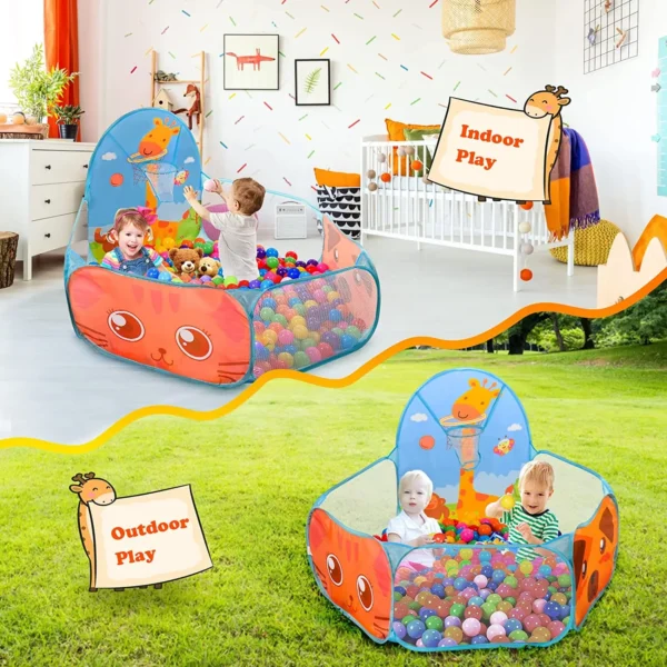 Children Ball Pool Tent Portable Foldable Ball Pit Play Tent with Basket Outdoor Indoor Sports Educational Toy Holiday Gifts