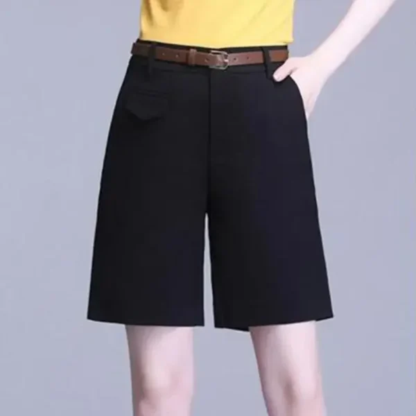 Women's High Waist Summer Shorts Fashion Solid Color Casual Short Pants Female Orange Button Fly Loose Bermuda Shorts for Women - Image 3