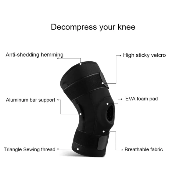 1 PC Professional Knee Support Brace Sports Safety Stabilizer Flexible Hinge Spring Knee Pad Guard Breathable Protector Strap - Image 4