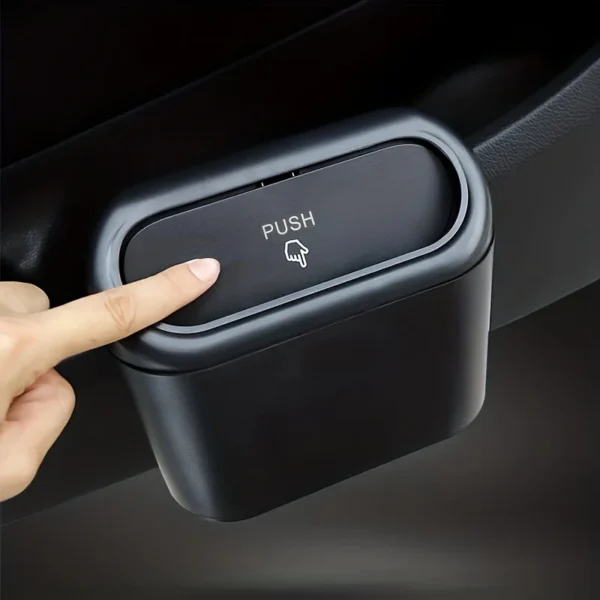 1L Car Interior Storage Case Trash Bin Push Can Mini Tray Dustbin Garbage Box Door Seat Clip Stand Holder Automotive Accessories - Image 5