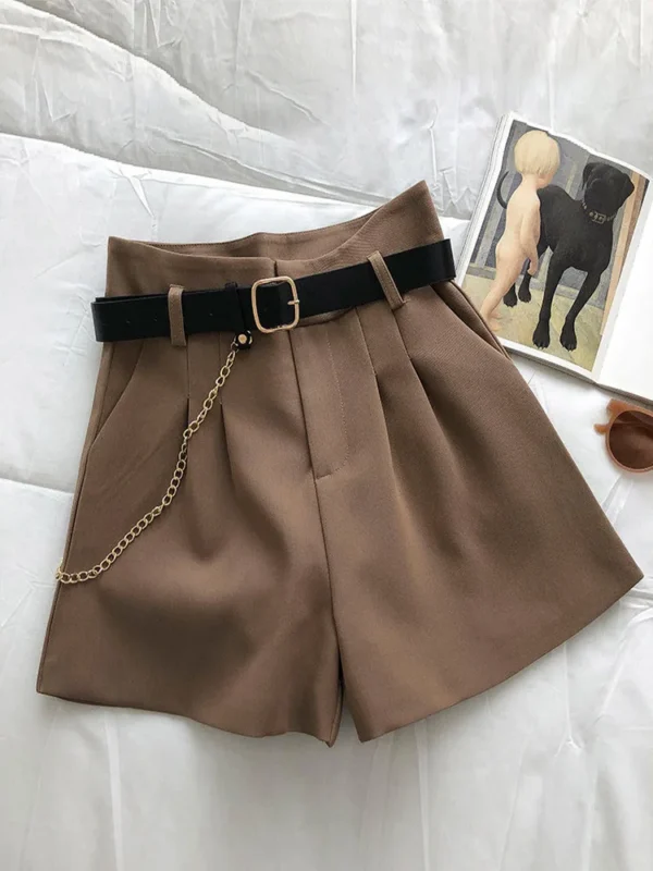 Summer Suit Shorts Female External Wear New Korean Version of High-Waisted Wide-Legged Trousers Hundred Casual Trousers - Image 4