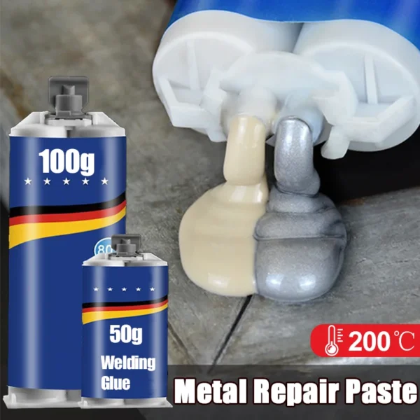 Strong Metal Repair Glue Cold Welding Glue Welding Equipment Heat Resistance AB Sealant Magic Plastic Repair Casting Adhesive