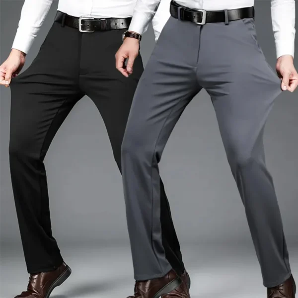 29-42 Men's Summer Thin Fashion Business Casual Suit Pants Long Pants Men's Elastic Straight Sleeve Formal Pants Plus Size 28-40