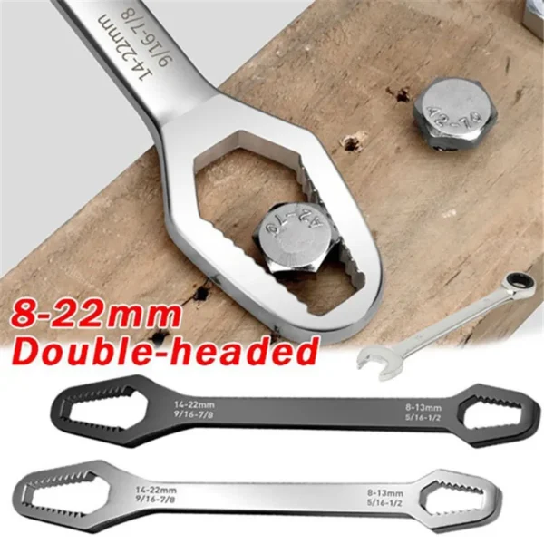 3-17mm 8-22mm Universal Multifunctional Torx Wrench Self-tightening Adjustable Wrench Board Double-head Torx Spanner Hand Tools - Image 2