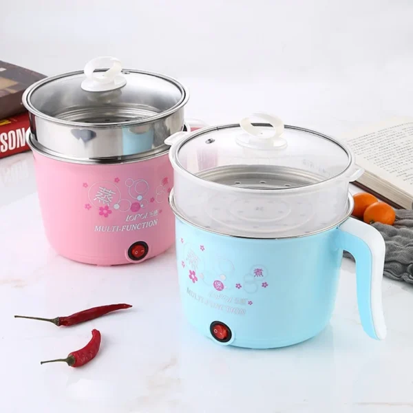 Multifunction Non-stick Pan Electric Cooking Pot Single/Double Layer Hot Pot Household 1-2 People Electric Rice Cooker Machine - Image 2