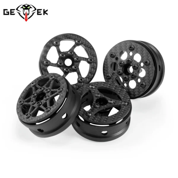 4Pcs 1.9 Inch Carbon Fiber Wheels Rim for 1/10 RC Car Crawler Capra SCX10 RR10 TF2 Element Enduro Gmade R1 Cheater Rigs 1.9S DIY