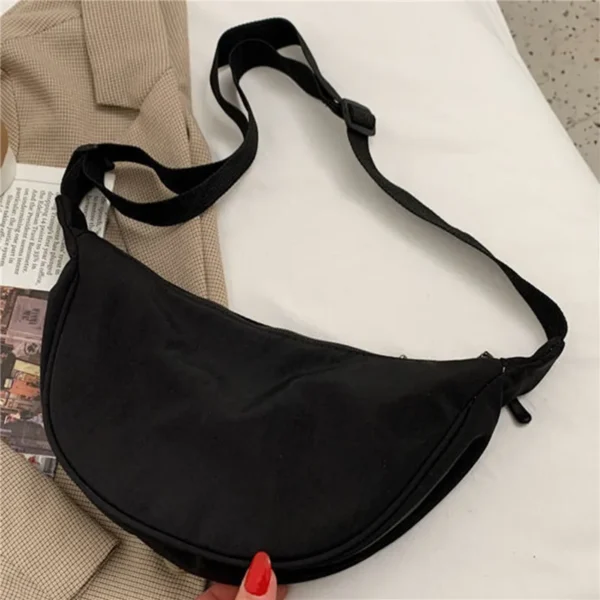 Women's Crossbody Dumpling Shape Lightweight Underarm Knapsack Nylon Large Capacity Smooth Zipper Female's One Shoulder Bag - Image 5