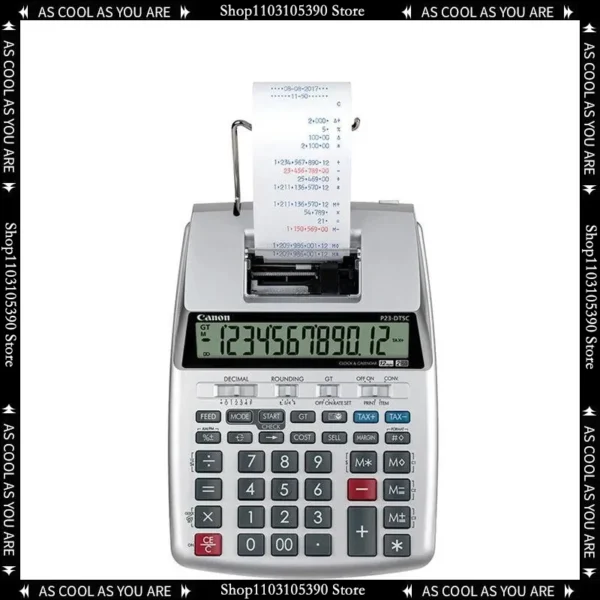 Canon P23-Dhv G Print Calculator Paper Output Calculator Bank Accounting Financial Printing Computer Leather Line Coding Machine