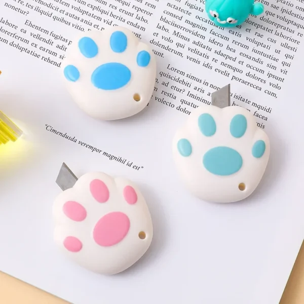 Cute Mini Art Utility Knife Cartoon Cat Paw Cloud Cutter Express Box Paper Envelope Opener Blade Stationery School Supplies - Image 2