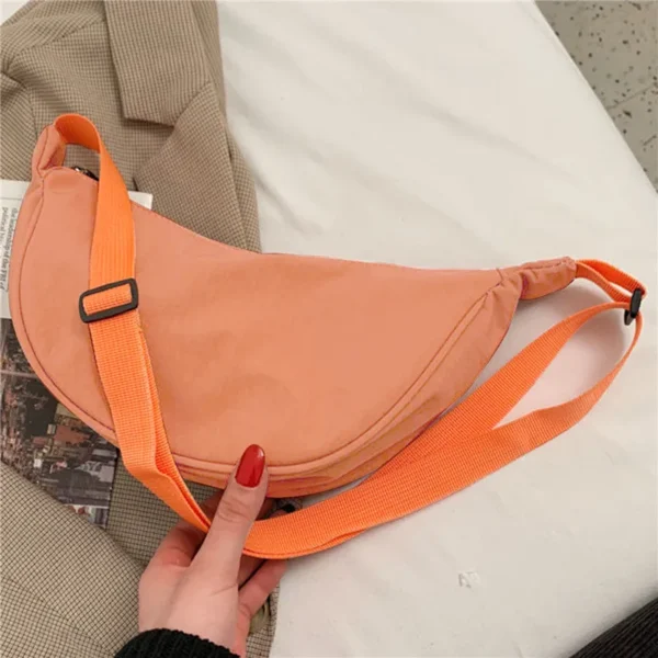 Women's Crossbody Dumpling Shape Lightweight Underarm Knapsack Nylon Large Capacity Smooth Zipper Female's One Shoulder Bag - Image 6