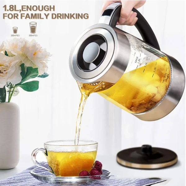 Intelligent Thermostatic Glass Electric Kettle 1.8L Household Boilng Water Multifunction 220V Automatic Power Off Insulation - Image 4