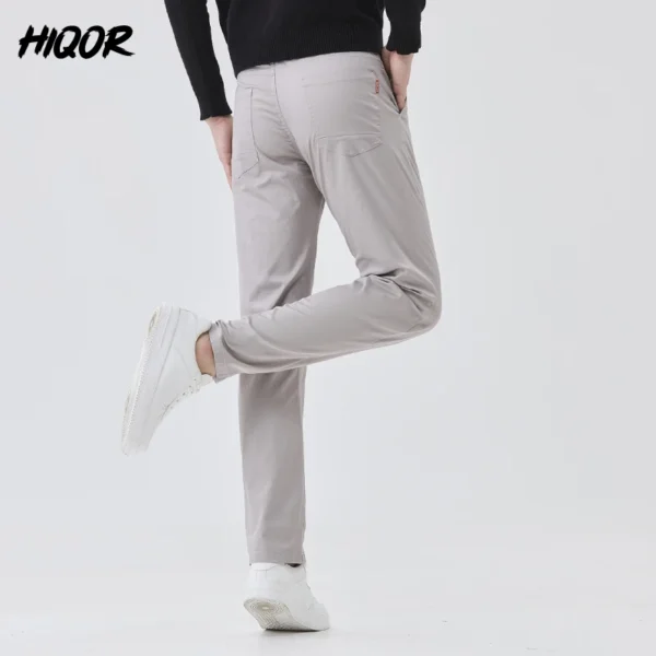 HIQOR Men's Clothing New In Elastic Straight Pants Business Casual Baggy Suit Pants Male Formal Trousers Solid Colors Size 38 40 - Image 5