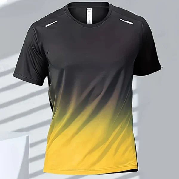 Men's T-shirts Sports Running T-shirt Quick-drying Gradient Short Sleeve Tees Outdoor Workout Basketball Training Running Outfit - Image 6