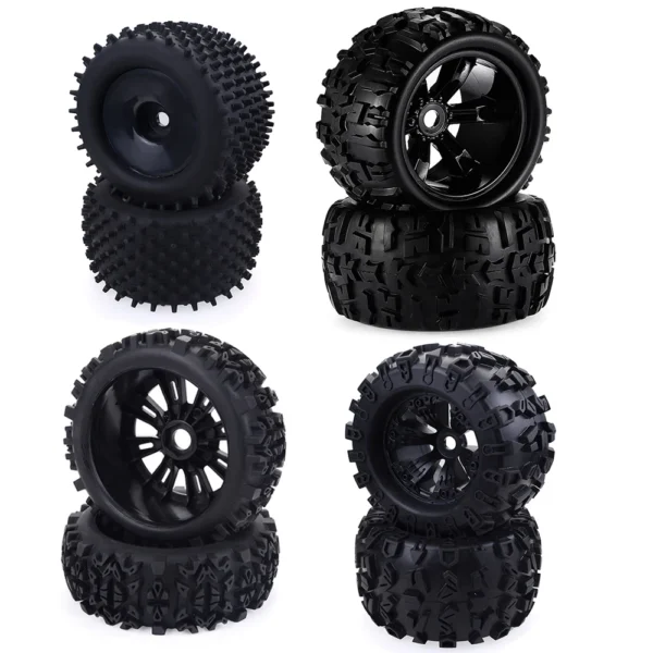 ZD Racing 2pcs RC Monster Truck Wheels Tires Rubber 170MM 155MM 150MM 120MM 17mm Hex Hub for 1/8 RC Car Truggy HSPTraxxas Wltoys